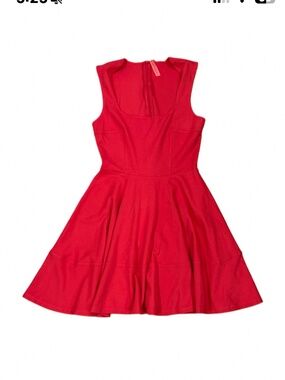 Nordstrom Eight Sixty pinkish red watermelon square neck knit fit and flare M